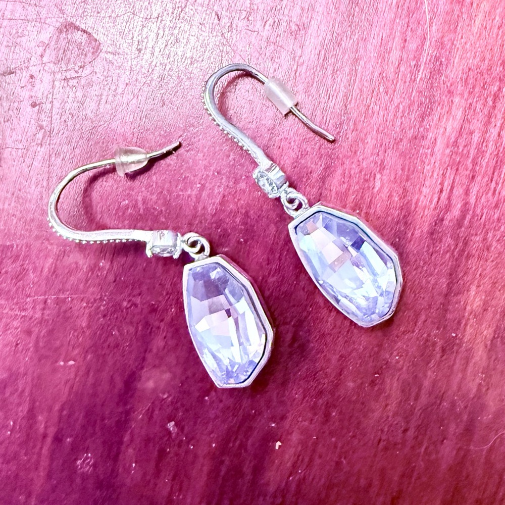 Silver and Amethyst Drop Earrings